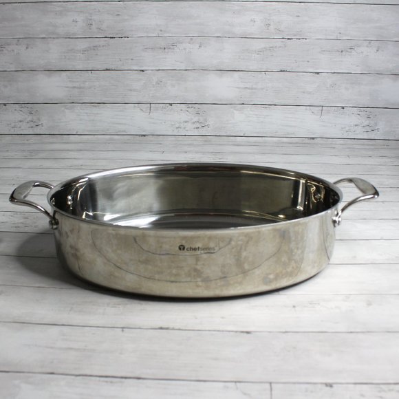 Tupperware Chef Series Stainless Steel Open Turkey Roaster Oven Pan - Picture 2 of 6